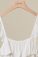 Off White Lace Tiered Crop Mello Top with Lace Straps