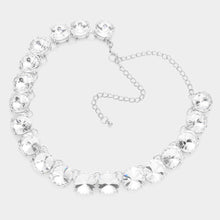 Peach Rose Gold Round Stone Link Evening Necklace