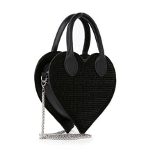 Silver Heart Shaped Rhinestone Evening Bag