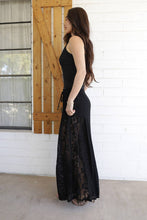 Black Lace Sides Wide Leg Pants