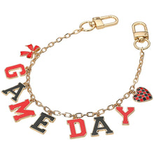 Blue Gold White Football GAME DAY Heart Charm