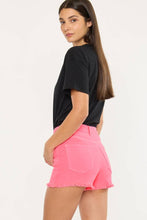 Neon Pink High Rise Denim Kancan Shorts