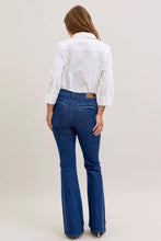 Dark High Waist Flare With Patch Pockets Judy Blue Jeans