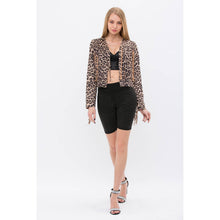 Leopard Cropped Fringe Jacket
