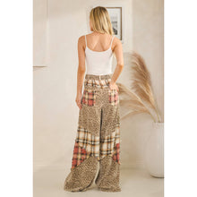 Cream Washed Plaid Leopard Oli+Hali Pants