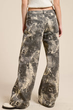 Strone Grunge Splatter Print Wide Leg Denim Pants