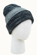 Black Ombre Heathered Slouchy Cuffed Unisex Beanie