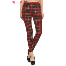 Plus Size Buttery Soft High Waist Print Leggings: Red Multi