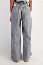 Black Striped Wide Pants