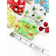 Christmas Prints on Glitter Mini Hair Claw Clip: MIX COLOR / ONE(12)