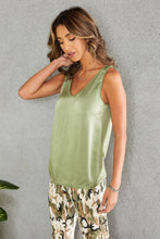 Army Green Viscose Contrast Back Venti Tank Top