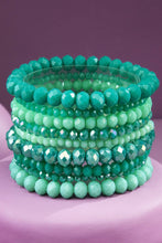 Plum Glass Bead 9 Set Bracelet