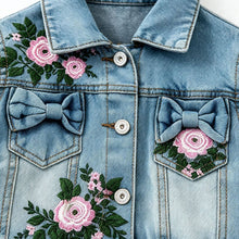 Kids Painted Distressed Rosebud Jean Jacket