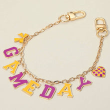 Blue Gold White Football GAME DAY Heart Charm