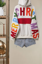Ivory Merry Christmas Applique Zip-Up Hoodie