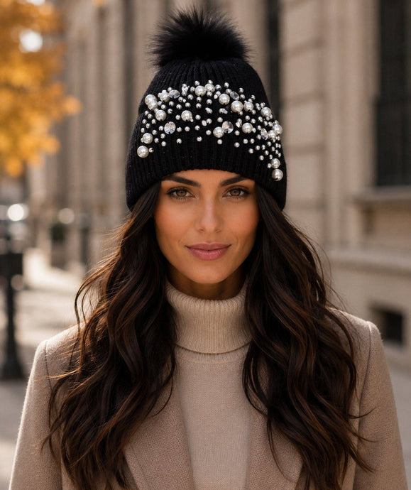 Black Luxury Winter Beanie Hat
