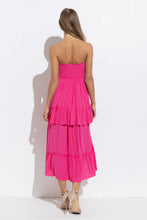 Fuchsia Smocked Chevron Ruffle Layered Two Way Dress Skirt