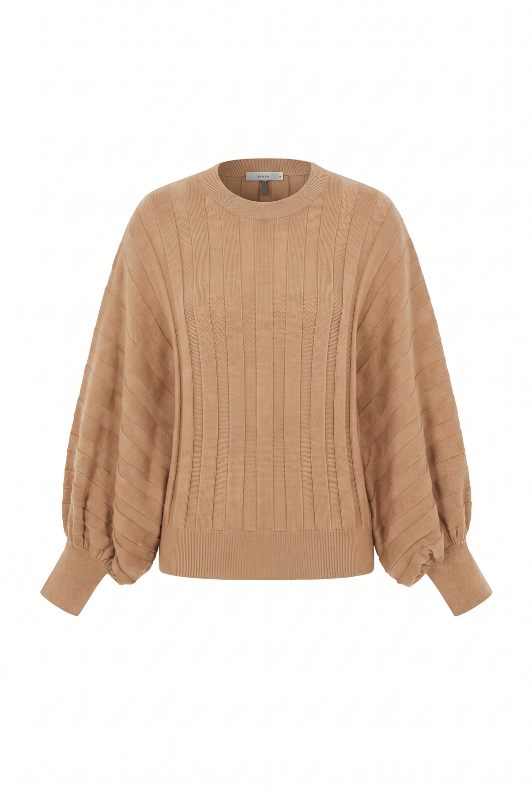 Beige Stripe Texture Dolman Sweater