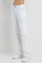 White Straight Cargo Pants