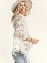 White Shoulder Boat Neck Crochet Lace Blouse