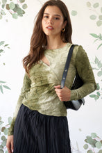 Olive Fitted Multi Texture Long Sleeve Sage+Fig Top