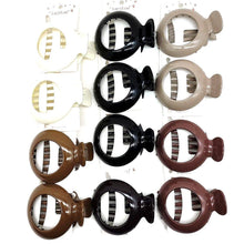 12pk Round Gloosy Hair Open Barrette Clip