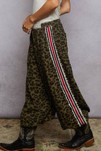 Olive Leopard Leopard print crochet patch elastic waist woven jogger POL pants