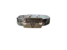 Mae Positive Inspiration Embellished Mini Cuff: Silver Best Friend / Brown Floral
