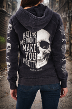 Hating Me Skull Mineral Wash Pullover Hoodie: C2X