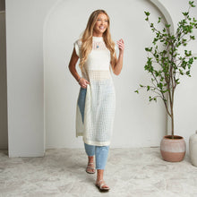 Snow Azalea Sleeveless Longline Crochet Sweater