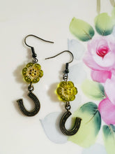 Boho Hippie Horseshoe Western Earrings: Sage Green