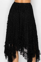 Tiered sparkly all lace skirt Black