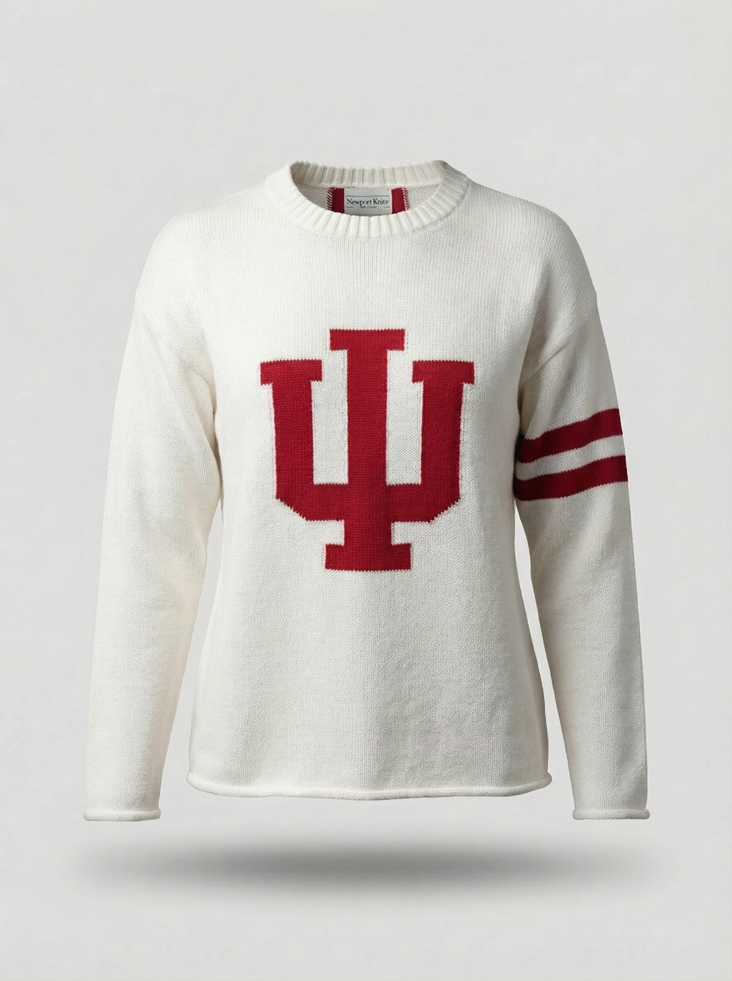 White Indiana University Long Sleeve Sweater