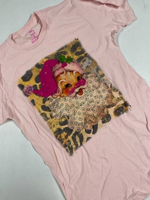Vintage Santa Pink Tee
