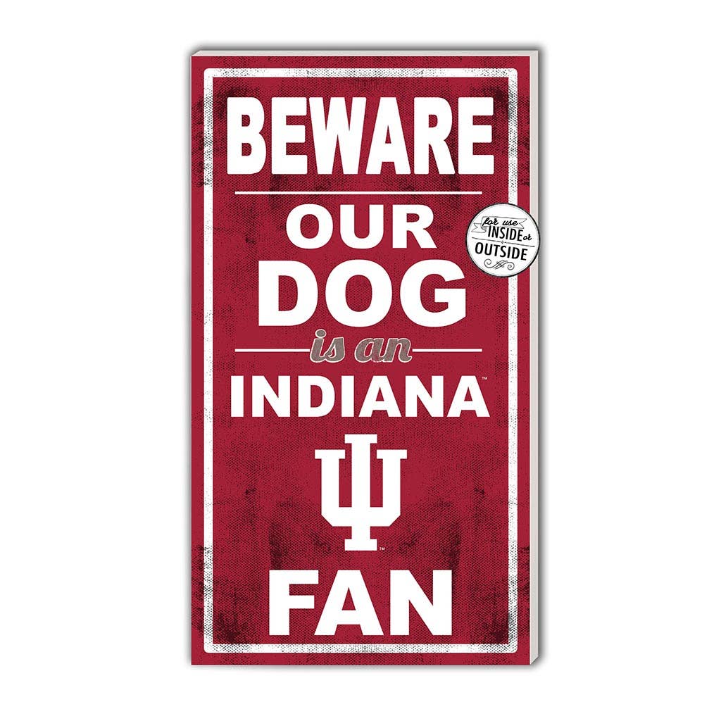 11x20 InOutdoor Sign BEWARE of Dog Indiana Hoosiers