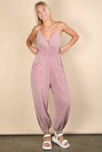 Mauve PLUS SIZE Mineral Washed Cotton Gauze Jumpsuit