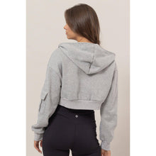 Heather Grey Fleece French Terry Cropped Jacket