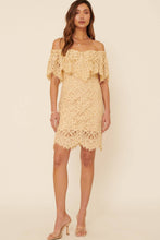Butter Lace Flounce Ruffle Zipper Back Mini Dress