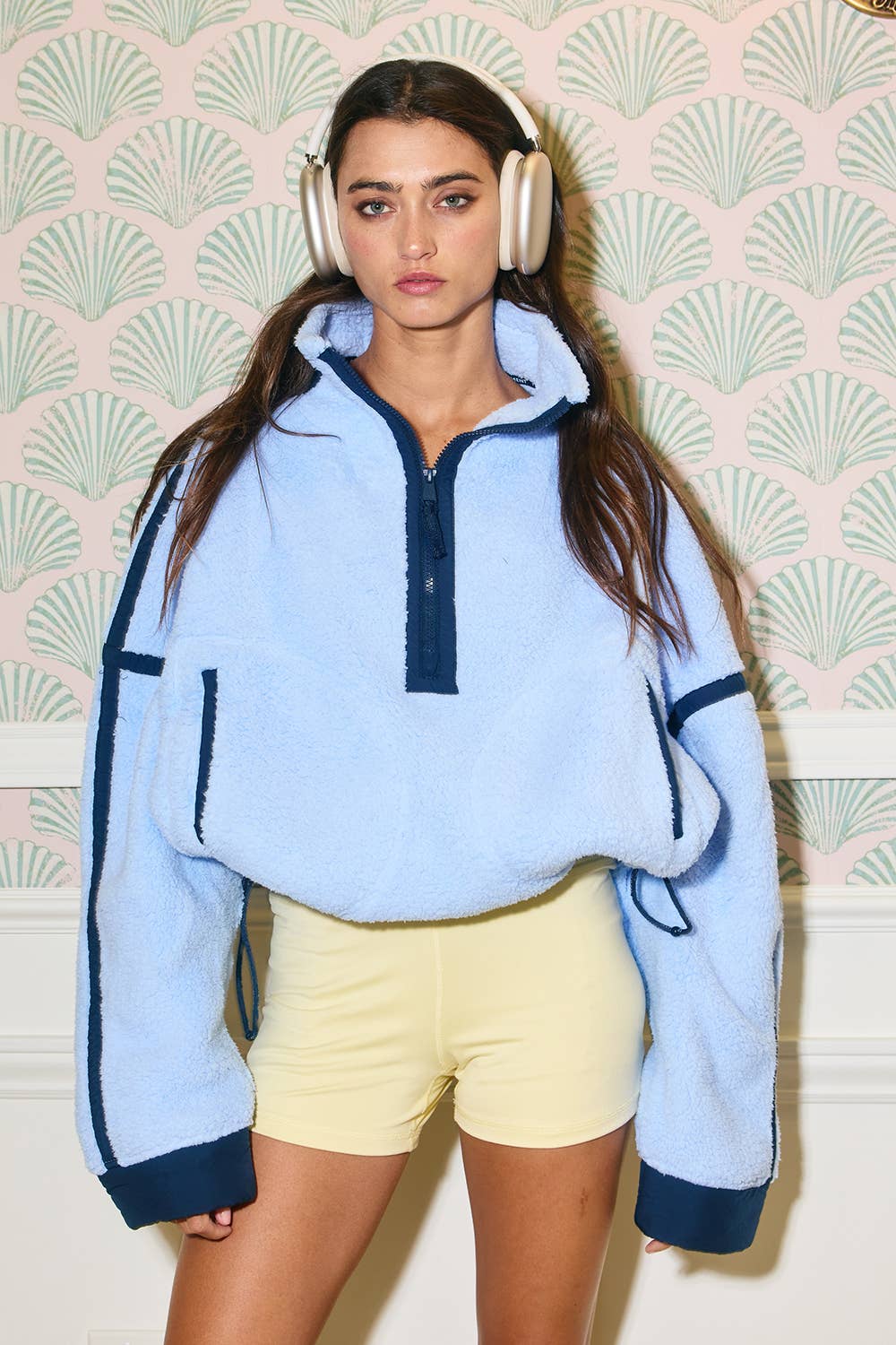 IT3194 | Periblue combo - half zip-up fleece: PERIBLUE COMBO / S