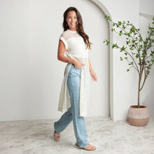 Snow Azalea Sleeveless Longline Crochet Sweater