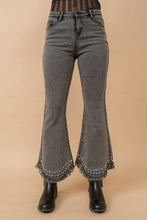 Blue B Destressed Bottom Edge w/ Rhinestone Jeans: MED DENIM