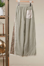 Prairie Stripe Patchwork Wide Pants: SAGE