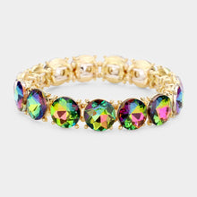 Multi Crystal Round Stretch Evening Bracelet