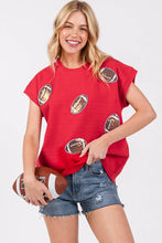 Red Game Day Football Patch Sweater