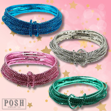 Pink Tiny rhinestone stretch bracelet set