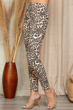 Brown Combo Leopard Drawstring Sweat Pants