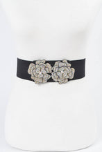 Black Stone Flower Elastic Belt