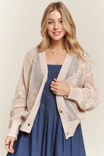 LIGHTWEIGHT FLORAL SWEATER CARDIGAN - CESW3607: IVORY / S-M-L(2-2-2)