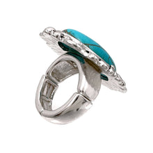Large Turquoise Stone Western Stretch Ring