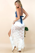 Off White Asta Lace Elastic Ruffled Western Skirts